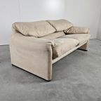 Cassina Maralunga Bank, Creme Alcantara Leer, Tweezits thumbnail 14