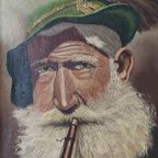 Vintage Schilderij Portret Jager thumbnail 2