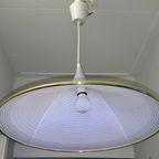 Vintage Goudkleurig, Wit Hanglamp Heksenhoed, Trompetlamp thumbnail 2