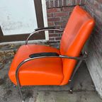 Mid-Century Oranje Fauteuil thumbnail 8