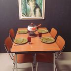 1970 Vintage Formica Eetkamerset Tafel Met 4 Stoelen thumbnail 3