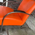 Mid-Century Oranje Fauteuil thumbnail 9