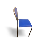 Mid-century Blauw Eetkamerstoel thumbnail 2