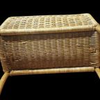2008 Vintage Rieten Rotan Bamboe Bohemian Tijdschriftenrek thumbnail 3