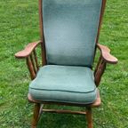 Mid-Century Groen Fauteuil Vintage Turquoise Goede Conditie thumbnail 5