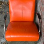 Mid-Century Oranje Fauteuil thumbnail 7