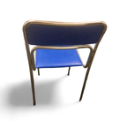Mid-century Blauw Eetkamerstoel thumbnail 4