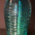 Murano Fulvio Bianconi - Vaas - Murano Glas Blauw Groen Turquoise thumbnail 8