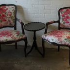 Woonkamer Set Stoelen Met Bijzettafel Klassiek Meerkleurig, Roze, Rood Fauteuil thumbnail 2