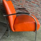 Mid-Century Oranje Fauteuil thumbnail 3