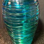 Murano Fulvio Bianconi - Vaas - Murano Glas Blauw Groen Turquoise thumbnail 3