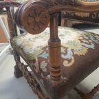 2142 Antieke Vintage Ridderstoel Barok Fauteuil thumbnail 9