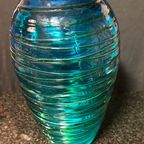Murano Fulvio Bianconi - Vaas - Murano Glas Blauw Groen Turquoise thumbnail 4