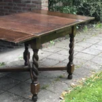 Klassiek Bruin Eettafel Set Met Twee Stoelen Antiek thumbnail 14