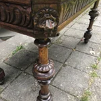 Klassiek Bruin Eettafel Set Met Twee Stoelen Antiek thumbnail 4