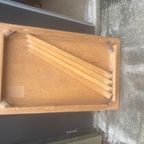 Mid-Century Wit, Zilverkleurig, Bruin Eettafel thumbnail 3