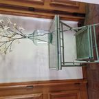 Green Vintage Rattan Folding Tray Table, Bamboe Klaptafel thumbnail 2