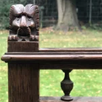 Klassiek Bruin Eettafel Set Met Twee Stoelen Antiek thumbnail 9