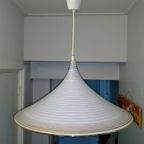 Vintage Goudkleurig, Wit Hanglamp Heksenhoed, Trompetlamp thumbnail 3