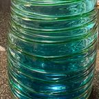 Murano Fulvio Bianconi - Vaas - Murano Glas Blauw Groen Turquoise thumbnail 13