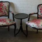 Woonkamer Set Stoelen Met Bijzettafel Klassiek Meerkleurig, Roze, Rood Fauteuil thumbnail 3