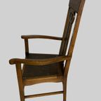 Eiken Armfauteuil Uit Arts And Crafts Periode thumbnail 6