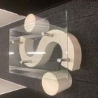 Mid-Century Zilverkleurig, Wit Salontafel thumbnail 4