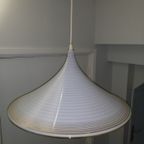 Vintage Goudkleurig, Wit Hanglamp Heksenhoed, Trompetlamp thumbnail 4