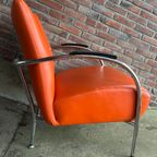 Mid-Century Oranje Fauteuil thumbnail 10