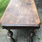 Klassiek Bruin Eettafel Set Met Twee Stoelen Antiek thumbnail 3