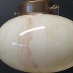 1989 Vintage Gemarmerd Glazen Hanglampje thumbnail 3