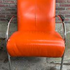 Mid-Century Oranje Fauteuil thumbnail 12