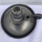 Mid-century Tinnen Kandelaar Met Handvat Zgn. Blaker thumbnail 2