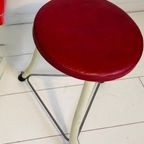 Vintage Brabantia Kruk, Wit, Rood, Industrieel thumbnail 2