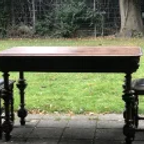 Klassiek Bruin Eettafel Set Met Twee Stoelen Antiek thumbnail 6