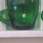 2046 Vintage Groene Glazen Kop En Schotels thumbnail 11