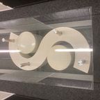 Mid-Century Zilverkleurig, Wit Salontafel thumbnail 5