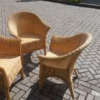 Bohemian Beige Fauteuil Rieten Twee Stoelen thumbnail 2