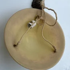 Art Deco Franse Hanglamp Gesigneerd Oranje, Beige Hanglamp thumbnail 9