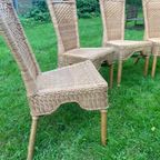 Bohemian Beige Stoel Set Van 4 Rieten Stoelen thumbnail 6