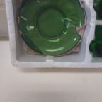 2046 Vintage Groene Glazen Kop En Schotels thumbnail 9