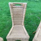 Bohemian Beige Stoel Set Van 4 Rieten Stoelen thumbnail 4