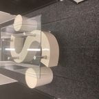Mid-Century Zilverkleurig, Wit Salontafel thumbnail 2