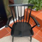 Vintage Zwarte Fauteuil, Spijlenstoel Arno Lambrecht Wabisabi Pastoe thumbnail 2