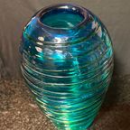 Murano Fulvio Bianconi - Vaas - Murano Glas Blauw Groen Turquoise thumbnail 5
