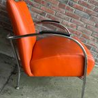 Mid-Century Oranje Fauteuil thumbnail 4