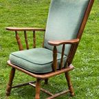 Mid-Century Groen Fauteuil Vintage Turquoise Goede Conditie thumbnail 4