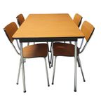 1970 Vintage Formica Eetkamerset Tafel Met 4 Stoelen thumbnail 2