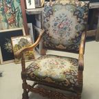 2142 Antieke Vintage Ridderstoel Barok Fauteuil thumbnail 8