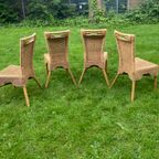 Bohemian Beige Stoel Set Van 4 Rieten Stoelen thumbnail 7